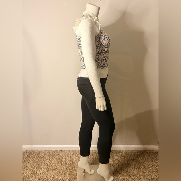 LOFT White Sweater with Multicolor Pattern - Picture 11 of 12